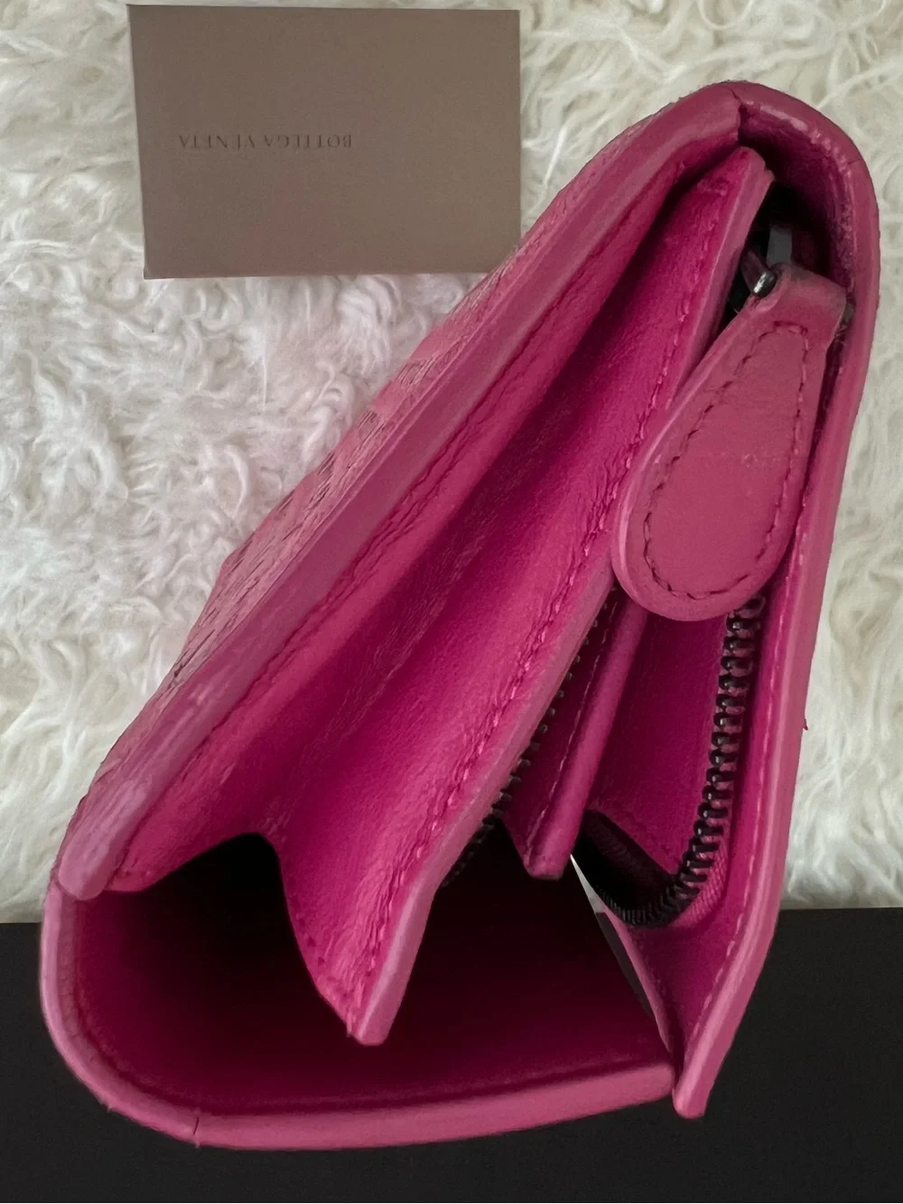 Bottega Veneta Pink Intrecciato Leather Continental Wallet
